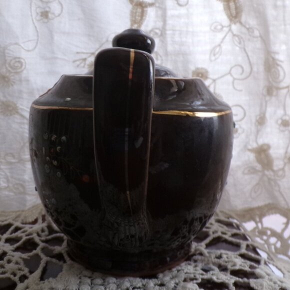 Vintage Japanese Red Ware Hand-painted  Teapot - Picture 11 of 13